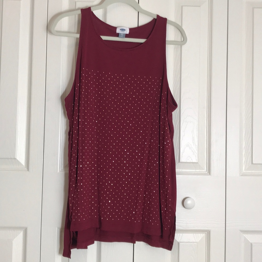 Old Navy maroon sequined tank top XXL
